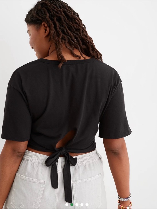 aerie Tops - Aerie Cropped Wrap Back Black Crop Tee